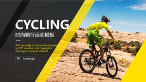 เทมเพลต PPT สำหรับส่งเสริมสุขภาพชีวิตด้วยกีฬาขี่จักรยานกลางแจ้งบนภูเขา