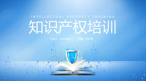 Download PPT di formazione sulla proprietà intellettuale semplificata blu