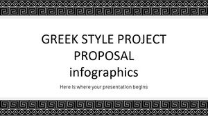 Infográficos de proposta de projeto de estilo grego