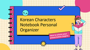 Korean Characters Notebook Personal Organizer