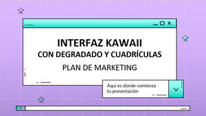 Interface Kawaii com plano de marketing Gradient & Grids