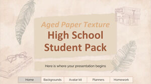 Gealtertes Papiertextur-High-School-Studentenpaket