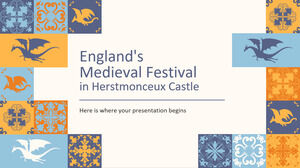 Herstmonceux 성에서 영국의 중세 축제