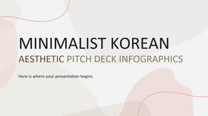 Infográficos minimalistas do pitch deck estético coreano