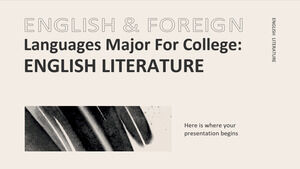 تخصص اللغة الإنجليزية واللغات الأجنبية للكلية: الأدب الإنجليزي