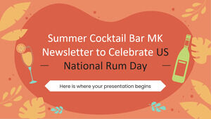 Boletim do Summer Cocktail Bar MK para comemorar o Dia Nacional do Rum nos EUA