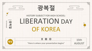 History Subject for High School: Liberation Day of Korea