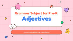 Sujet de grammaire pour le pré-K : Adjectifs