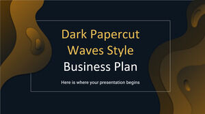 Plan d'affaires de style vagues découpées en papier foncé