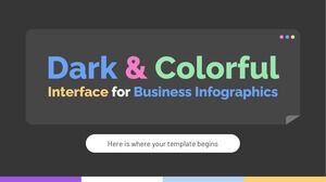 Ciemny & kolorowy interfejs dla infografiki biznesowej