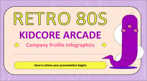 Infografis Profil Perusahaan Kidcore Arcade Retro 80-an