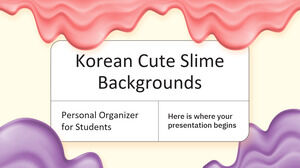 Organisateur personnel d'arrière-plans de Slime mignon coréen pour les étudiants