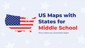 中学校向けの州を含む米国の地図