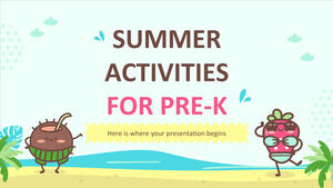 Activités d'été pour le pré-K