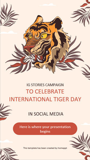 Campanha IG Stories para comemorar o Dia Internacional do Tigre nas mídias sociais未