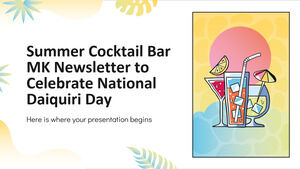 Boletim do Summer Cocktail Bar MK para comemorar o Dia Nacional do Daiquiri