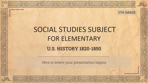 Subiect de studii sociale pentru elementar - clasa a V-a: Istoria SUA 1820-1850
