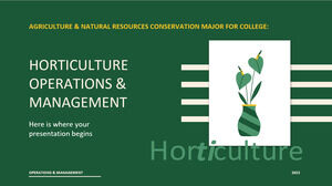 Kolej için Tarım ve Doğal Kaynakları Koruma Anabilim Dalı: Bahçe Bitkileri İşlemleri ve Yönetimi