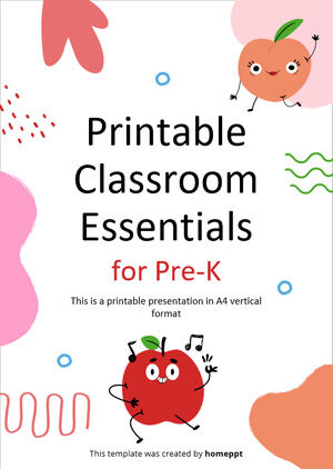 Pre-K 교육을 위한 인쇄 가능한 교실 필수품