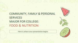 커뮤니티, 가족 및 개인 서비스 대학 전공: 식품 및 영양