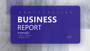 파란색 유화 안료 배경에 대한 카드 스타일 비즈니스 보고서 PPT 템플릿