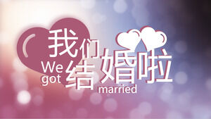 We got married with blurred Frosted glass background