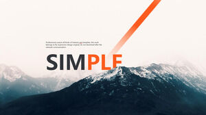 Download gratuito del modello PPT minimalista in stile europeo e americano con sfondo di montagne innevate