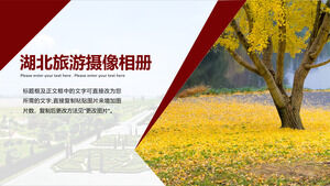 Hubei Tourism Camera Landscape Album PPT Template
