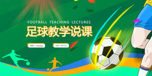 Unduh template courseware PowerPoint untuk kuliah pengajaran sepak bola kartun