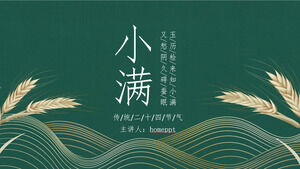 녹색과 미니멀리스트의 새로운 중국 Xiaoman 절기 도입을위한 PPT 템플릿 다운로드