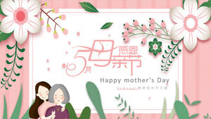 Pink Fresh Thanksgiving Mother's Day PPT Template Download