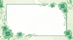 Hintergrundbild des grünen und frischen vierblättrigen Kleeblatts PPT