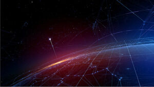 Four exquisite PPT background images of starry planets