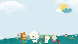 Desene animate Pășuni și animale mici Descărcare imagine de fundal PPT