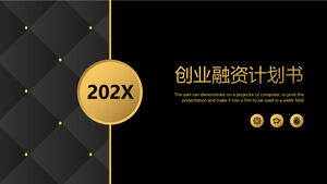 Download the PPT template for a simple black gold entrepreneurial financing plan