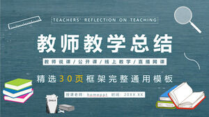 Download the PPT template for teaching summary of stable blue school teachers