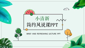Cartoon Green Fresh Teaching PPT-Vorlage herunterladen