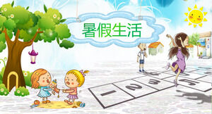 Plantilla PPT de dibujos animados Happy Children's Summer Life Descarga gratuita