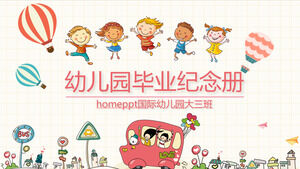 Cartoon Handdrawn Style Kindergarten Graduation Commemorative Album PPT Template