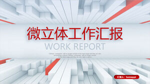 Download do modelo PPT de relatório de trabalho Red Micro 3D