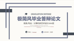 Scarica il modello PPT per la difesa della tesi di laurea in stile minimalista con uno sfondo blu e grigio