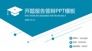 Unduh template PPT untuk laporan pembukaan tesis kelulusan singkat berwarna biru