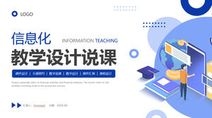 Kostenloser Download der PPT-Vorlage „Blue Vector Informationization Teaching Design“.