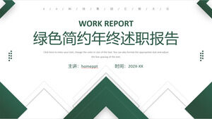 Download the PPT template for the green and concise year-end work report