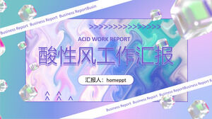 Blue Purple Gradual Acid Wind Work Report PPT Template Download