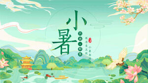 Pengunduhan template PPT pengantar festival musim panas gaya China-Chic yang hijau dan segar