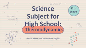 Materia di scienze per la scuola superiore - 11th Grade: Termodinamica
