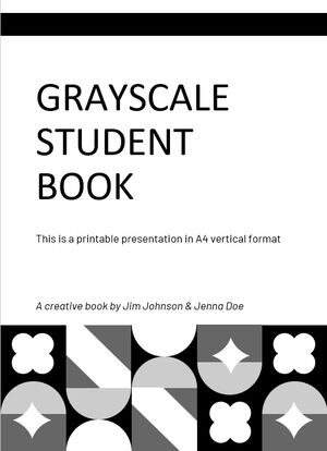 Libro dello studente in scala di grigi
