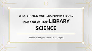 Область, этнические и междисциплинарные исследования Специальность для колледжа: библиотечное дело