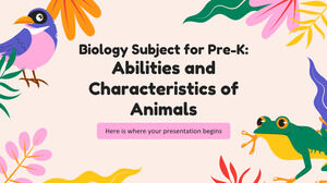 Sujet de biologie pour le pré-K : capacités et caractéristiques des animaux